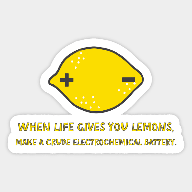 Lemon Battery Science Fair Project Sticker by bullshirter